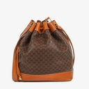 Celine Vintage Macadam Triomphe Drawstring Bucket Bag