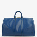 Louis Vuitton Keepall 45 Blue EPI Leather Travel Bag