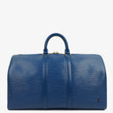 Louis Vuitton Keepall 45 Blue EPI Leather Travel Bag