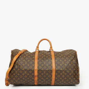 Sac de voyage Louis Vuitton Keepall 60 à bandoulière en toile Monogram