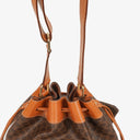 Celine Vintage Macadam Triomphe Drawstring Bucket Bag