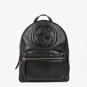 Gucci Soho Chain Black Pebbled Calfskin Backpack