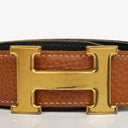 Ceinture Hermes Togo noire/dorée 30mm H taille 85