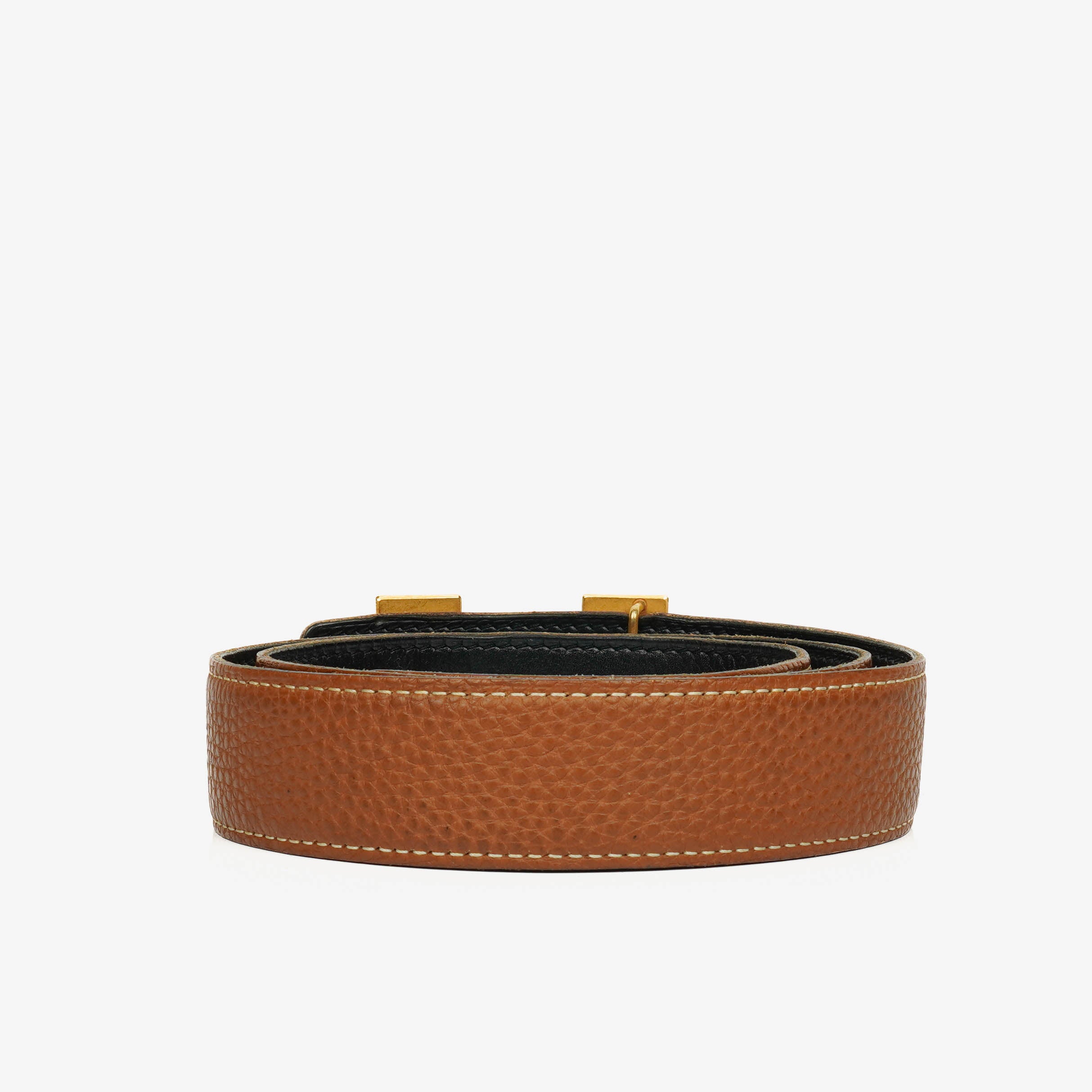 Hermes Black/Gold Togo H 30mm Belt 85