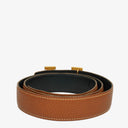 Ceinture Hermes Togo noire/dorée 30mm H taille 85