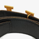 Ceinture Hermes Togo noire/dorée 30mm H taille 85
