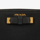 Prada Black Nylon Bow Zip-Around Long Wallet