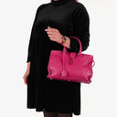 Yves Saint Laurent Pink Smooth Calfskin Leather Monogram Cabas Bag