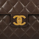Chanel CC Maxi Logo Dark Brown Briefcase