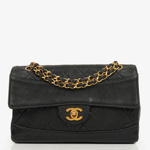 Chanel Classic Single Flap Bag Black Quilted Lambskin With 24K Gold-Plated Hardware
