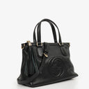 Gucci Black Pebbled Leather Soho Tassel Top Handle Bag