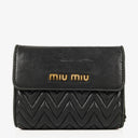 Miu Miu Matelassé Nappa Impunture Nero Wallet