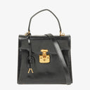 Gucci Glossy Leather Vintage Lady Lock Bag Black