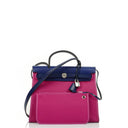 Hermes Herbag Zip 31 PM Sapphire Blue Hunter Cowhide Magnolia Canvas With Palladium Hardware