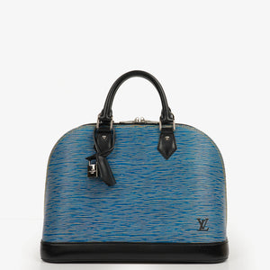 Louis Vuitton Alma PM Blue Denim EPI Leather Handbag