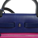 Hermes Herbag Zip 31 PM Sapphire Blue Hunter Cowhide Magnolia Canvas With Palladium Hardware
