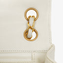 Chanel White Horizontal Quilted Small Double Flap Bag With 24K Gold-Plated Hardware