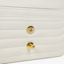 Chanel White Horizontal Quilted Small Double Flap Bag With 24K Gold-Plated Hardware