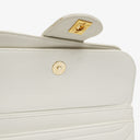 Chanel White Horizontal Quilted Small Double Flap Bag With 24K Gold-Plated Hardware
