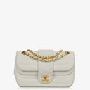 Chanel White Horizontal Quilted Small Double Flap Bag With 24K Gold-Plated Hardware