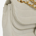 Chanel White Horizontal Quilted Small Double Flap Bag With 24K Gold-Plated Hardware