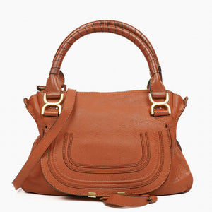 Chloe Brown Marcie Leather Top Handle Shoulder Bag