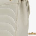 Chanel White Horizontal Quilted Small Double Flap Bag With 24K Gold-Plated Hardware