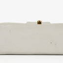 Chanel White Horizontal Quilted Small Double Flap Bag With 24K Gold-Plated Hardware