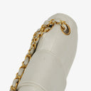 Chanel White Horizontal Quilted Small Double Flap Bag With 24K Gold-Plated Hardware