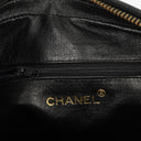 Chanel Vintage CC Black Quilted Lambskin Medium Camera Tassel Shoulder Bag