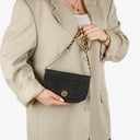 Chanel Black Suede Half Moon Flap Bag