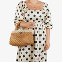 Prada Convertible Open Woven Raffia Tote Bag