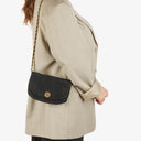 Chanel Black Suede Half Moon Flap Bag