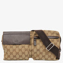 Gucci GG Beige/Brown Monogram Canvas Belt Bag