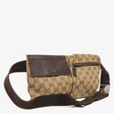 Gucci GG Beige/Brown Monogram Canvas Belt Bag