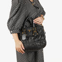 Prada Nappa Leather Gaufre Black Tote Bag