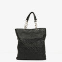 Christian Dior Black Leather Soft Shopping Tote