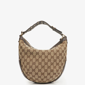 Gucci Beige/Brown Monogram GG Canvas Biba Shoulder Hobo Bag