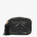 Chanel Vintage Camera Tassel Bag CC Black Quilted Leather