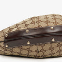 Gucci Beige/Brown Monogram GG Canvas Biba Shoulder Hobo Bag
