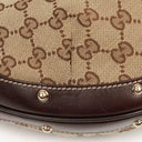 Gucci Beige/Brown Monogram GG Canvas Biba Shoulder Hobo Bag