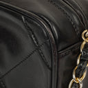 Chanel Vintage Camera Tassel Bag CC Black Quilted Leather