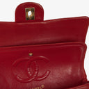Chanel Vintage Classic Medium Double Flap Bag in Quilted Red Lambskin with 24-karat Gold-Plated Hardware