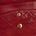 Chanel Vintage Classic Medium Double Flap Bag in Quilted Red Lambskin with 24-karat Gold-Plated Hardware