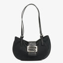 Fendi Vintage Neoprene Black Half-Moon Hobo Bag