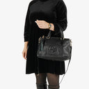 Gucci Black Pebbled Leather Soho Tassel Top Handle Bag