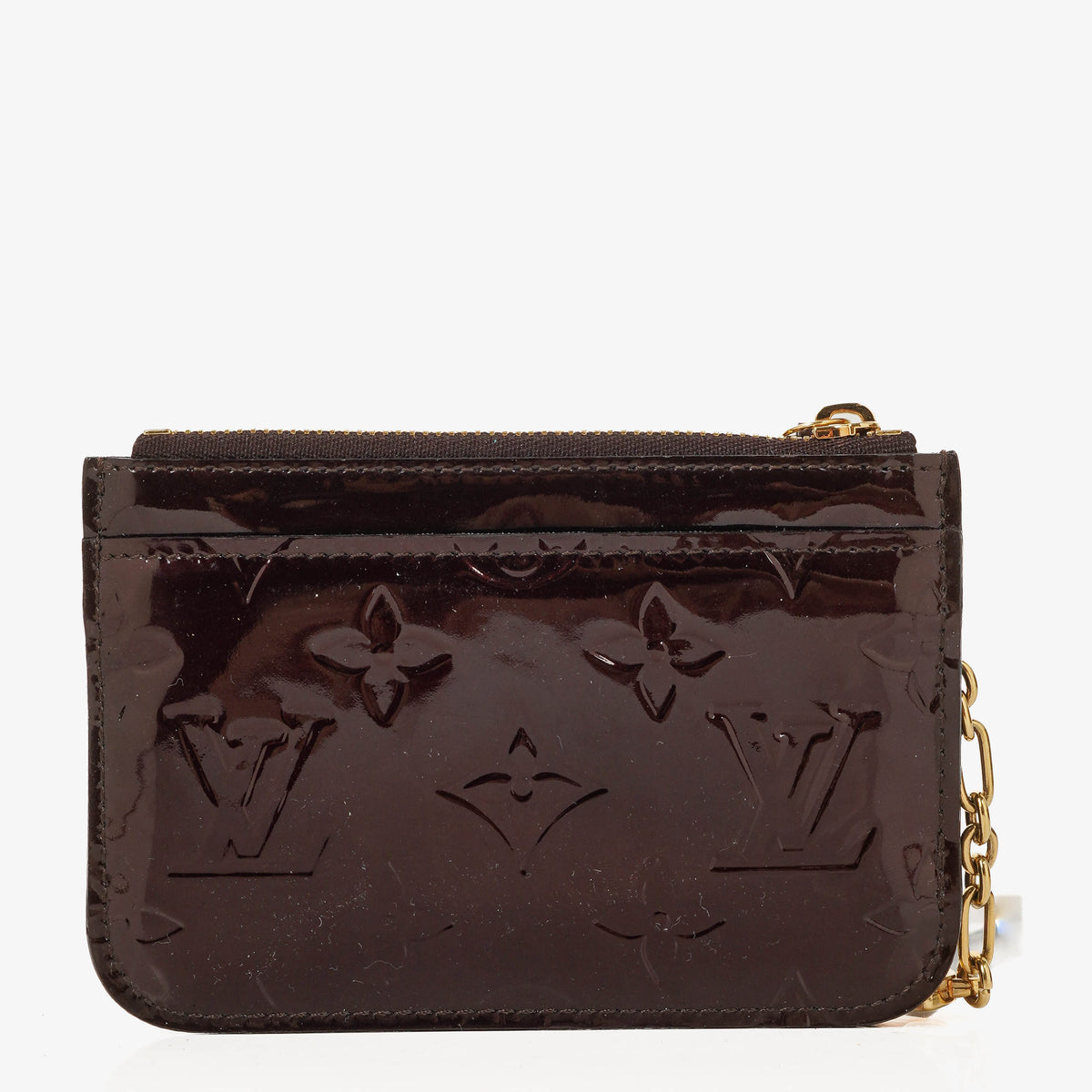 Louis Vuitton Pochette Amarante Monogram Vernis Cles Key and Change Holder