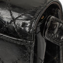 Chanel Top Handle Black Patent Leather Bag
