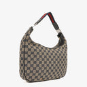 Gucci Charmy Navy GG Canvas Sherry Line Hobo Bag