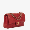 Chanel Vintage Classic Medium Double Flap Bag in Quilted Red Lambskin with 24-karat Gold-Plated Hardware